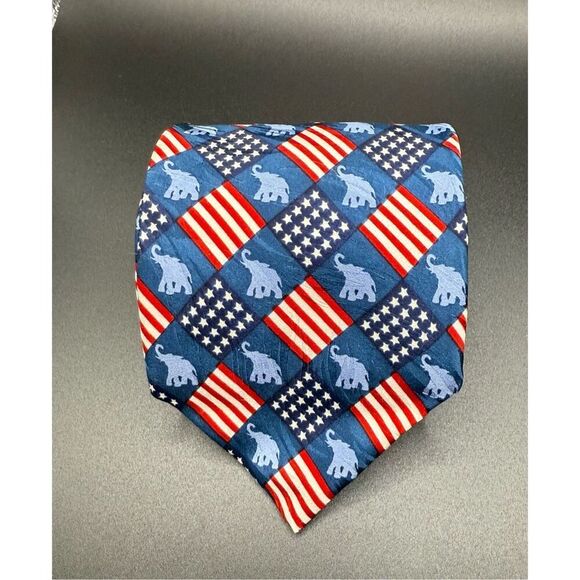 Republican Party Men’s Neck Tie by R M Style 100% Silk Vtg 1995 - Picture 6 of 6